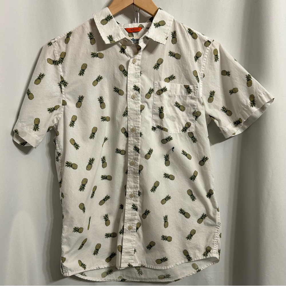 Urban Pipeline Pineapple Print Boys Button up shirt Size XL 14/16